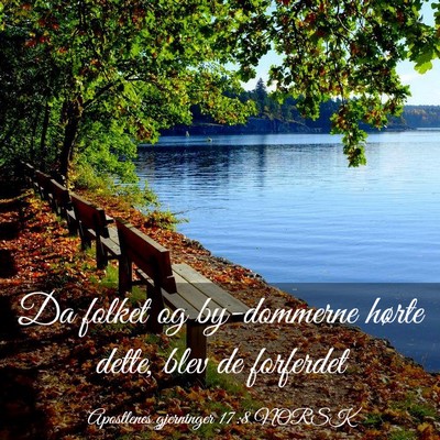 Picture 03 - Apostlenes gjerninger 17:8 NORSK - Da folket og by-dommerne hørte dette, blev de - Bible Verse Picture