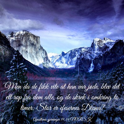 Picture 03 - Apostlenes gjerninger 19:34 NORSK - Men da de fikk vite at han var jøde, blev det - Bible Verse Picture