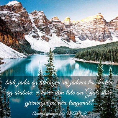 Picture 03 - Apostlenes gjerninger 2:11 NORSK - både jøder og tilhengere av jødenes tro, - Bible Verse Picture