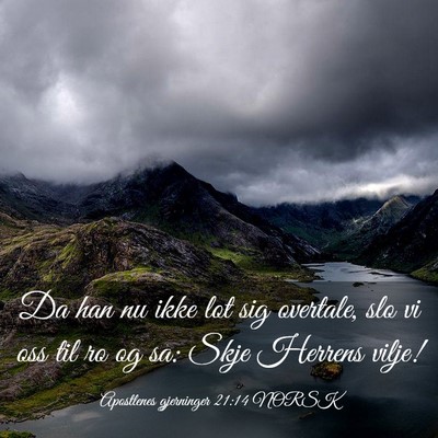 Picture 03 - Apostlenes gjerninger 21:14 NORSK - Da han nu ikke lot sig overtale, slo vi oss til - Bible Verse Picture