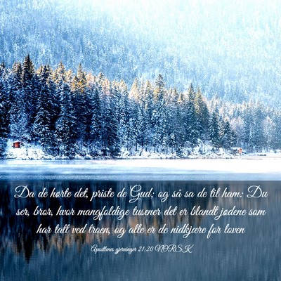 Picture 03 - Apostlenes gjerninger 21:20 NORSK - Da de hørte det, priste de Gud; og så sa de til - Bible Verse Picture
