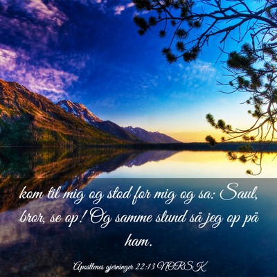 Picture 03 - Apostlenes gjerninger 22:13 NORSK - kom til mig og stod for mig og sa: Saul, bror, se - Bible Verse Picture