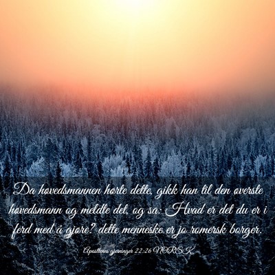 Picture 03 - Apostlenes gjerninger 22:26 NORSK - Da høvedsmannen hørte dette, gikk han til den - Bible Verse Picture
