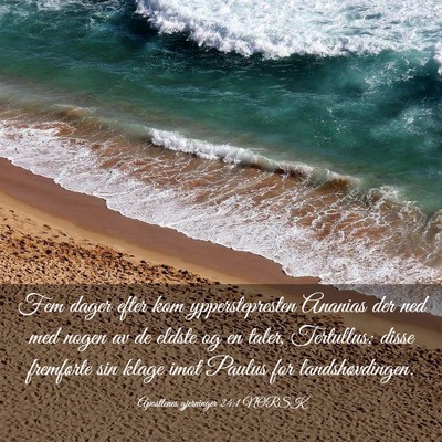 Picture 03 - Apostlenes gjerninger 24:1 NORSK - Fem dager efter kom ypperstepresten Ananias der - Bible Verse Picture