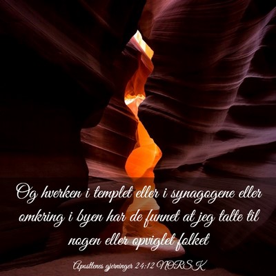 Picture 03 - Apostlenes gjerninger 24:12 NORSK - Og hverken i templet eller i synagogene eller - Bible Verse Picture