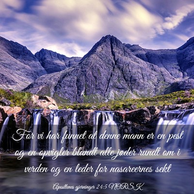 Picture 03 - Apostlenes gjerninger 24:5 NORSK - For vi har funnet at denne mann er en pest og en - Bible Verse Picture