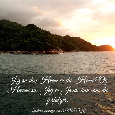 Picture 03 - Apostlenes gjerninger 26:15 NORSK - Jeg sa da: Hvem er du, Herre? Og Herren sa: Jeg - Bible Verse Picture