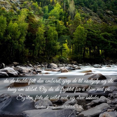 Picture 03 - Apostlenes gjerninger 27:17 NORSK - da de hadde fått den ombord, grep de til - Bible Verse Picture