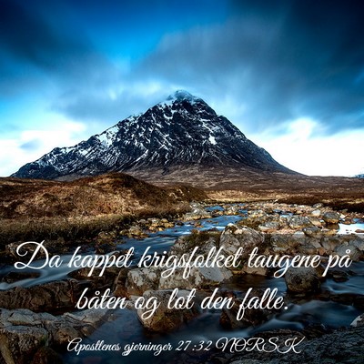 Picture 03 - Apostlenes gjerninger 27:32 NORSK - Da kappet krigsfolket taugene på båten og lot - Bible Verse Picture