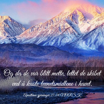 Picture 03 - Apostlenes gjerninger 27:38 NORSK - Og da de var blitt mette, lettet de skibet ved å - Bible Verse Picture