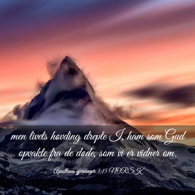 Picture 03 - Apostlenes gjerninger 3:15 NORSK - men livets høvding drepte I, ham som Gud opvakte - Bible Verse Picture