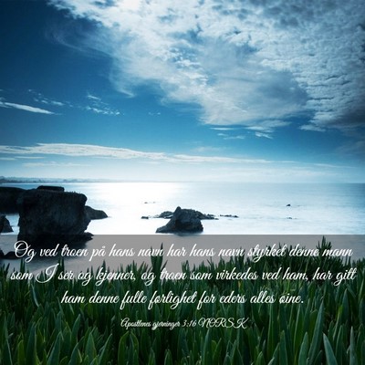 Picture 03 - Apostlenes gjerninger 3:16 NORSK - Og ved troen på hans navn har hans navn styrket - Bible Verse Picture