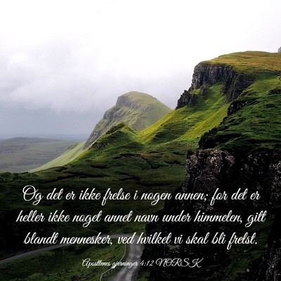 Picture 03 - Apostlenes gjerninger 4:12 NORSK - Og det er ikke frelse i nogen annen; for det er - Bible Verse Picture