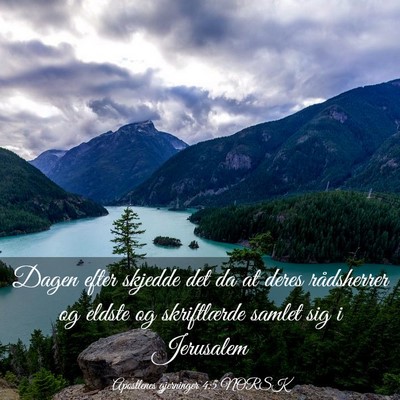 Picture 03 - Apostlenes gjerninger 4:5 NORSK - Dagen efter skjedde det da at deres rådsherrer - Bible Verse Picture