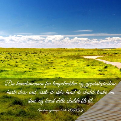Picture 03 - Apostlenes gjerninger 5:24 NORSK - Da høvedsmannen for tempelvakten og - Bible Verse Picture