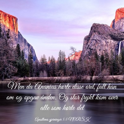Picture 03 - Apostlenes gjerninger 5:5 NORSK - Men da Ananias hørte disse ord, falt han om og - Bible Verse Picture