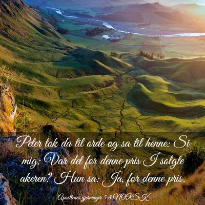 Picture 03 - Apostlenes gjerninger 5:8 NORSK - Peter tok da til orde og sa til henne: Si mig: - Bible Verse Picture