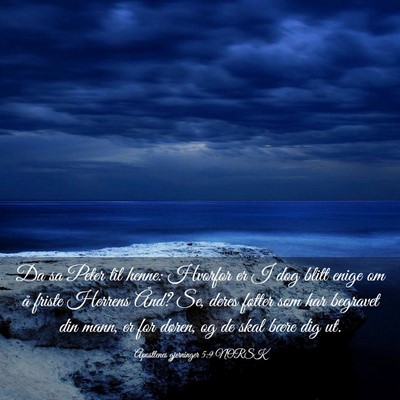 Picture 03 - Apostlenes gjerninger 5:9 NORSK - Da sa Peter til henne: Hvorfor er I dog blitt - Bible Verse Picture