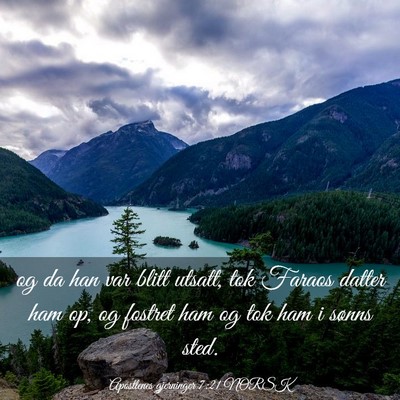 Picture 03 - Apostlenes gjerninger 7:21 NORSK - og da han var blitt utsatt, tok Faraos datter ham - Bible Verse Picture
