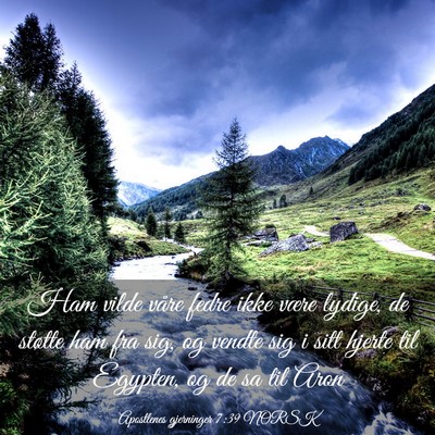 Picture 03 - Apostlenes gjerninger 7:39 NORSK - Ham vilde våre fedre ikke være lydige, de - Bible Verse Picture