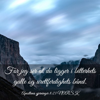 Picture 03 - Apostlenes gjerninger 8:23 NORSK - For jeg ser at du ligger i bitterhets galle og - Bible Verse Picture