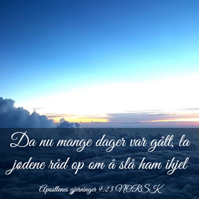 Picture 03 - Apostlenes gjerninger 9:23 NORSK - Da nu mange dager var gått, la jødene råd op - Bible Verse Picture