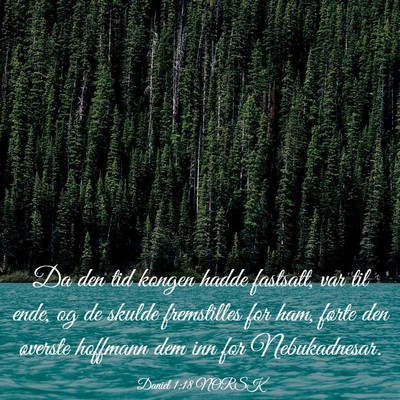 Picture 03 - Daniel 1:18 NORSK - Da den tid kongen hadde fastsatt, var til ende, - Bible Verse Picture