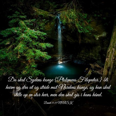 Picture 03 - Daniel 11:11 NORSK - Da skal Sydens konge {Ptolemeus Filopator.} bli - Bible Verse Picture