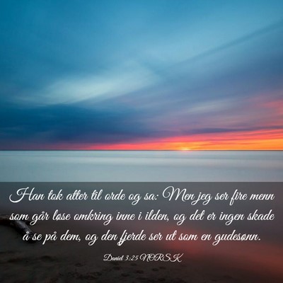 Picture 03 - Daniel 3:25 NORSK - Han tok atter til orde og sa: Men jeg ser fire - Bible Verse Picture
