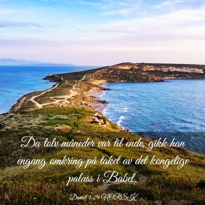 Picture 03 - Daniel 4:29 NORSK - Da tolv måneder var til ende, gikk han engang - Bible Verse Picture