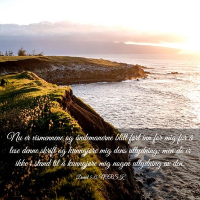Picture 03 - Daniel 5:15 NORSK - Nu er vismennene og åndemanerne blitt ført inn - Bible Verse Picture
