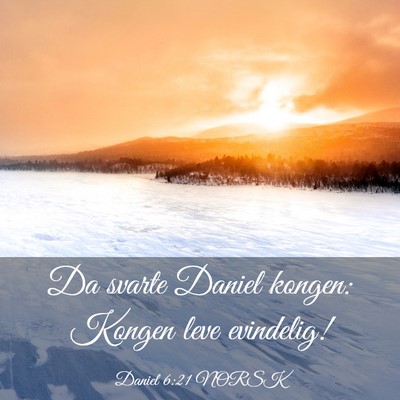 Picture 03 - Daniel 6:21 NORSK - Da svarte Daniel kongen: Kongen leve - Bible Verse Picture