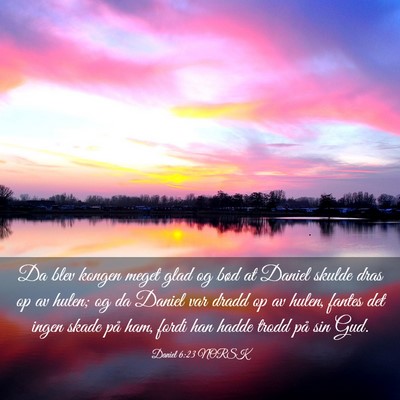 Picture 03 - Daniel 6:23 NORSK - Da blev kongen meget glad og bød at Daniel - Bible Verse Picture