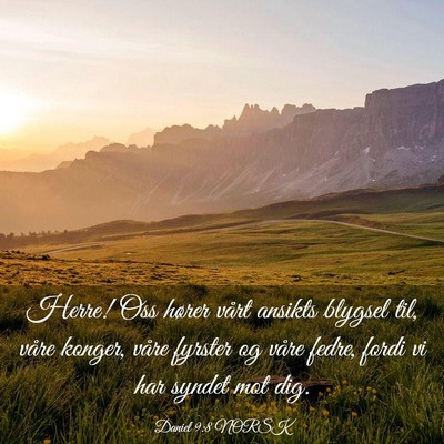 Picture 03 - Daniel 9:8 NORSK - Herre! Oss hører vårt ansikts blygsel til, - Bible Verse Picture