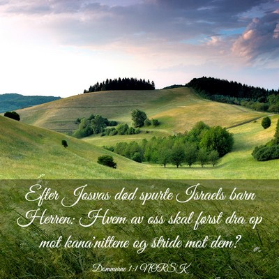 Picture 03 - Dommerne 1:1 NORSK - Efter Josvas død spurte Israels barn Herren: - Bible Verse Picture