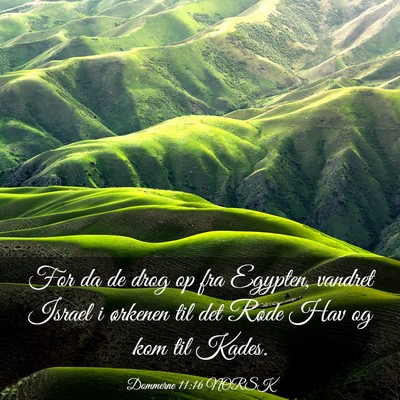 Picture 03 - Dommerne 11:16 NORSK - For da de drog op fra Egypten, vandret Israel i - Bible Verse Picture