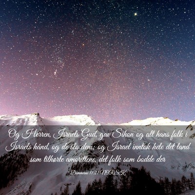 Picture 03 - Dommerne 11:21 NORSK - Og Herren, Israels Gud, gav Sihon og alt hans - Bible Verse Picture