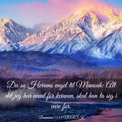Picture 03 - Dommerne 13:13 NORSK - Da sa Herrens engel til Manoah: Alt det jeg har - Bible Verse Picture