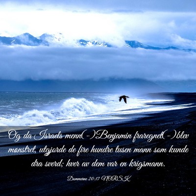 Picture 03 - Dommerne 20:17 NORSK - Og da Israels menn(-)Benjamin fraregnet(-)blev - Bible Verse Picture