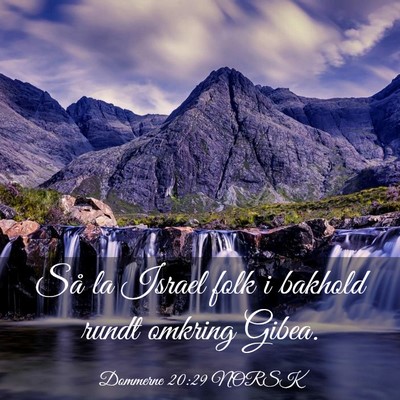 Picture 03 - Dommerne 20:29 NORSK - Så la Israel folk i bakhold rundt omkring - Bible Verse Picture