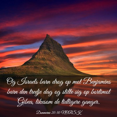 Picture 03 - Dommerne 20:30 NORSK - Og Israels barn drog op mot Benjamins barn den - Bible Verse Picture