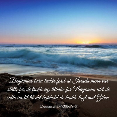 Picture 03 - Dommerne 20:36 NORSK - Benjamins barn tenkte først at Israels menn var - Bible Verse Picture
