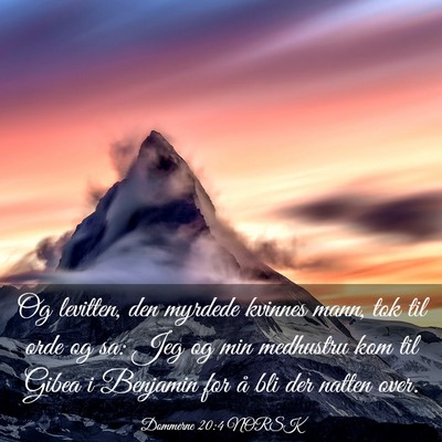 Picture 03 - Dommerne 20:4 NORSK - Og levitten, den myrdede kvinnes mann, tok til - Bible Verse Picture