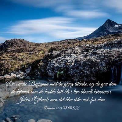 Picture 03 - Dommerne 21:14 NORSK - Da vendte Benjamin med én gang tilbake, og de - Bible Verse Picture