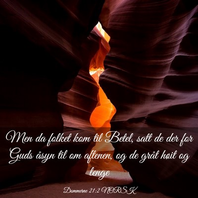 Picture 03 - Dommerne 21:2 NORSK - Men da folket kom til Betel, satt de der for Guds - Bible Verse Picture