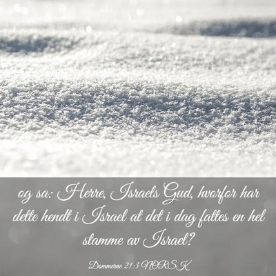 Picture 03 - Dommerne 21:3 NORSK - og sa: Herre, Israels Gud, hvorfor har dette - Bible Verse Picture