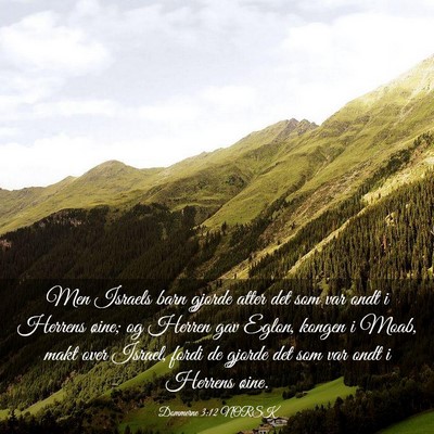 Picture 03 - Dommerne 3:12 NORSK - Men Israels barn gjorde atter det som var ondt i - Bible Verse Picture