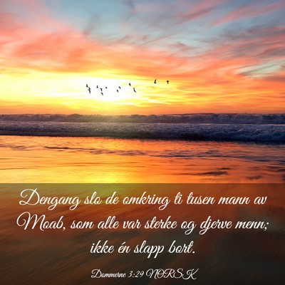 Picture 03 - Dommerne 3:29 NORSK - Dengang slo de omkring ti tusen mann av Moab, som - Bible Verse Picture