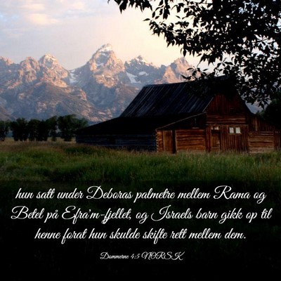 Picture 03 - Dommerne 4:5 NORSK - hun satt under Deboras palmetre mellem Rama og - Bible Verse Picture