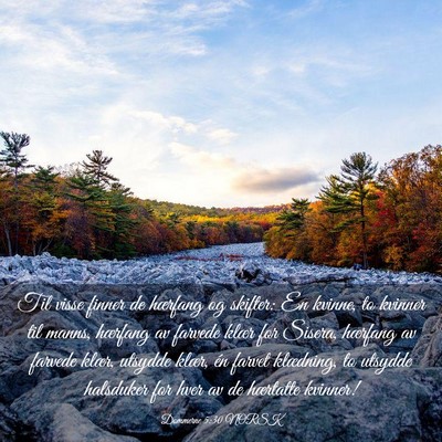 Picture 03 - Dommerne 5:30 NORSK - Til visse finner de hærfang og skifter: En - Bible Verse Picture